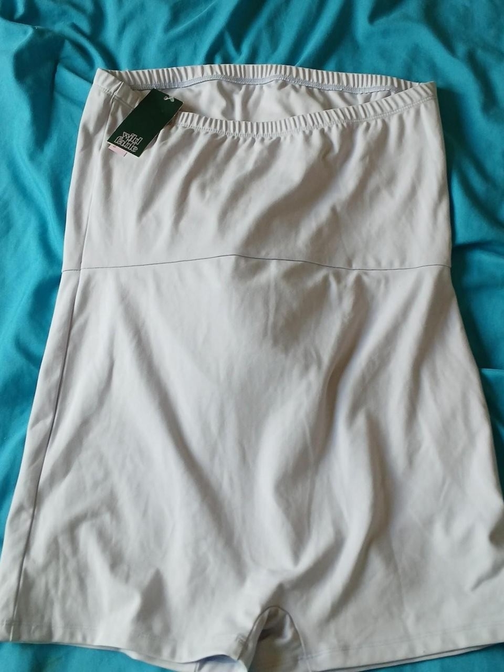 Bombas White High-Waist Skort Shorts